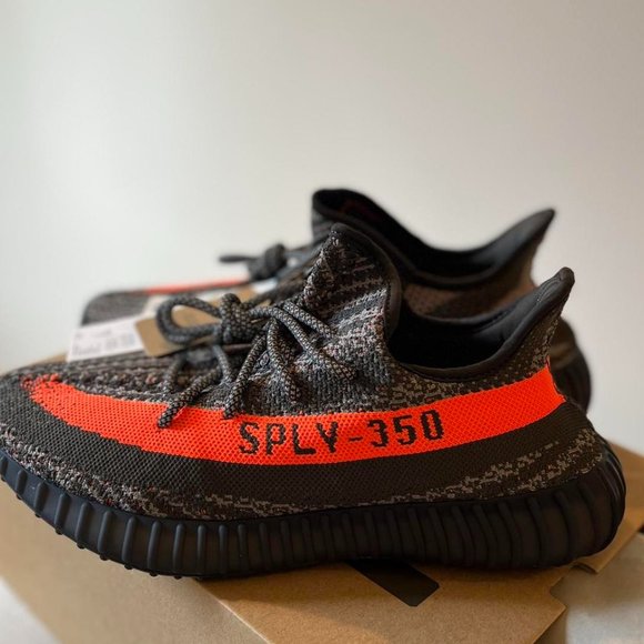 New style Yeezy Men\'s Grey and Orange Trainers main image 5